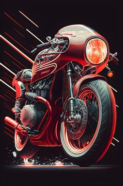 Premium Photo | Vintage motorcycle illustration