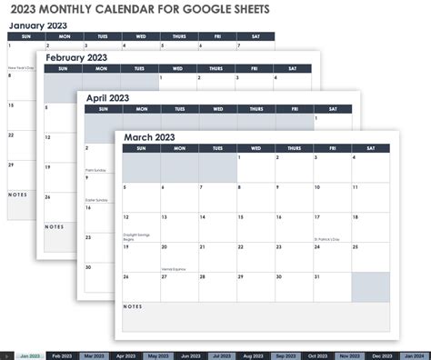 Free Google Sheets Monthly Calendar Templates | Smartsheet