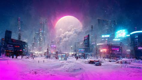 Cyberpunk Winter – Futuristic Frozen City – Chill Ambient - YouTube