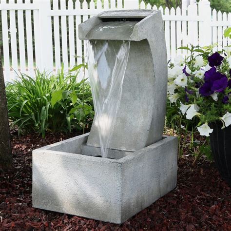 Sunnydaze Modern Arched Waterfall Outdoor Fountain, 24-Inch Tall | Water fountains outdoor ...