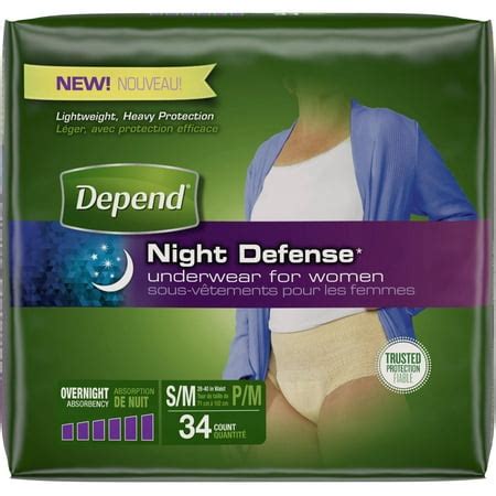 Depend Night Defense Incontinence Overnight Underwear for Women, Small/Medium, 34 count ...