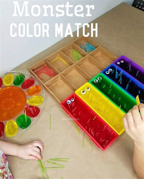 Monster Color Matching Activity for Preschool - Active Littles