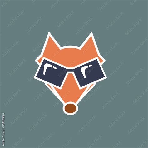 Cartoon fox logo. Vector illustration background. Vector logo template ...