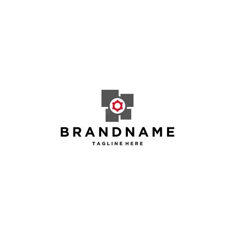 Premium Vector | Square cog logo design template