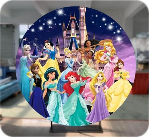 ROUND BACKDROP PRINCESS Girls Happy Birthday Background Party Supplies ...