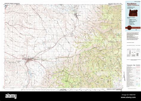 Map of pendleton oregon Cut Out Stock Images & Pictures - Alamy