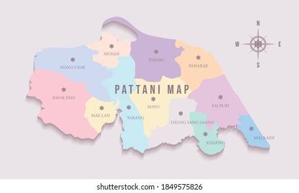 Pattani Map Province South Thailand 库存矢量图（免版税）1849575826 | Shutterstock