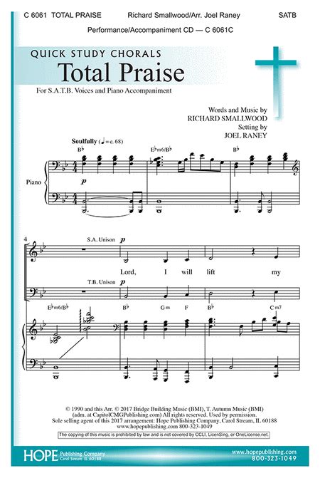 Preview Total Praise By Richard Smallwood (HP.C6061) - Sheet Music Plus