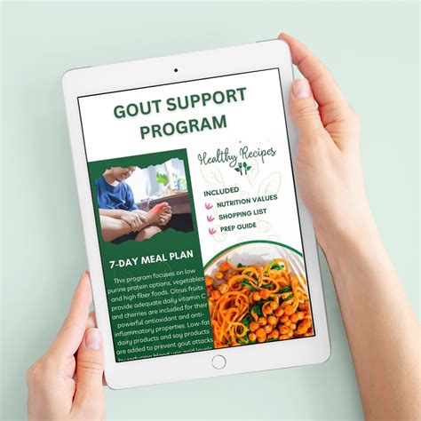 Diet for Gout Weekly Meal Plan Printable PDF Gout Diet Plan PDF Relief ...