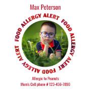 Custom Photo Kids Food Allergy Medical Alert Square Sticker | Zazzle.com