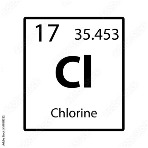 Chlorine periodic table element icon on white background vector Stock Vector | Adobe Stock