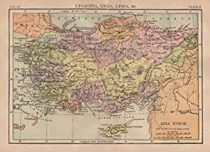Amazon.com : 1884 Antique Map of Lycaonia, Lycia & Lydia : Wall Maps : Office Products