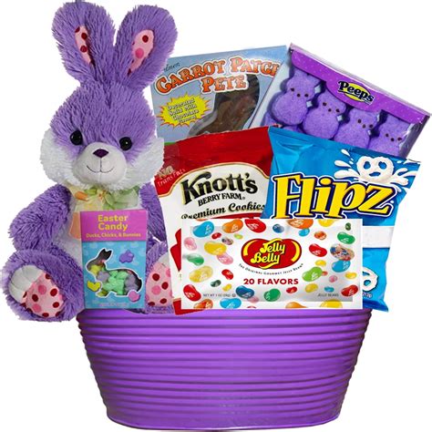 Bunny Treats Chocolate and Candy Easter Gift Basket (Purple) - Walmart ...