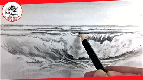 How To Draw Ocean Waves With Pencil