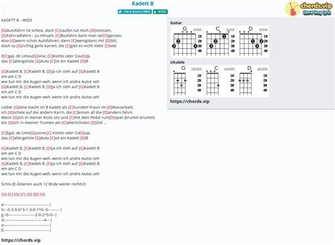 Hợp âm: Kadett B - cảm âm, tab guitar, ukulele - lời bài hát | chords.vip