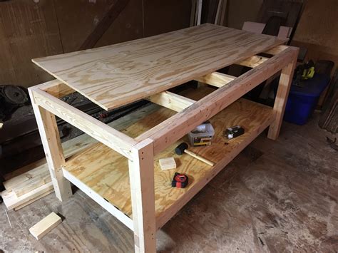 How to build a woodworking workbench and tablesaw outfeed table | Dan·nix