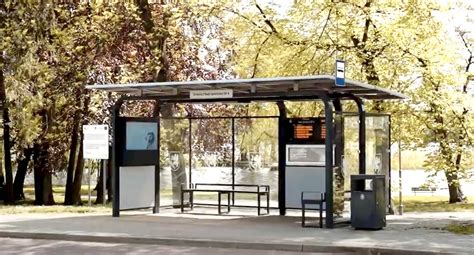 Bus shelters integrated with LED and LCD passenger information displays ...