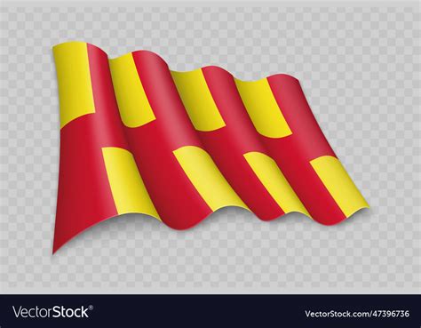 3d realistic waving flag of northumberland is a Vector Image