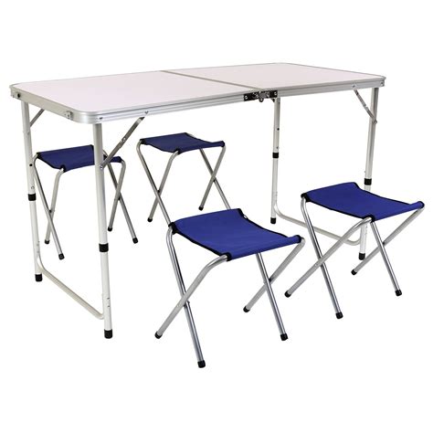 Folding Camping Table with Chairs Portable Picnic Table and Chairs Festival Set | eBay