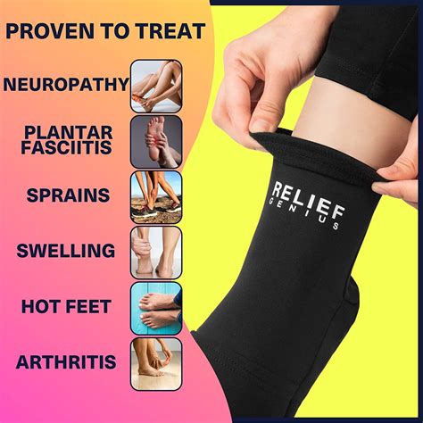 Relief Genius Cold Therapy Socks with Reusable Gel ice Packs - Achieve ...