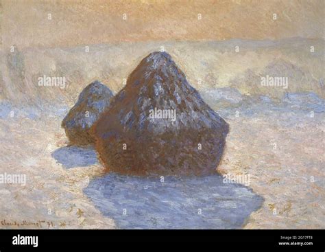 Claude Monet - Haystacks- Snow Effect Stock Photo - Alamy