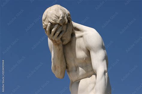 Facepalm statue in Paris - despair, headache, depression Stock Photo ...