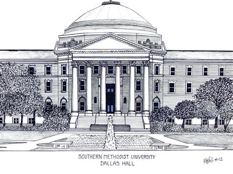 Southern Methodist University Drawing by Frederic Kohli - Pixels