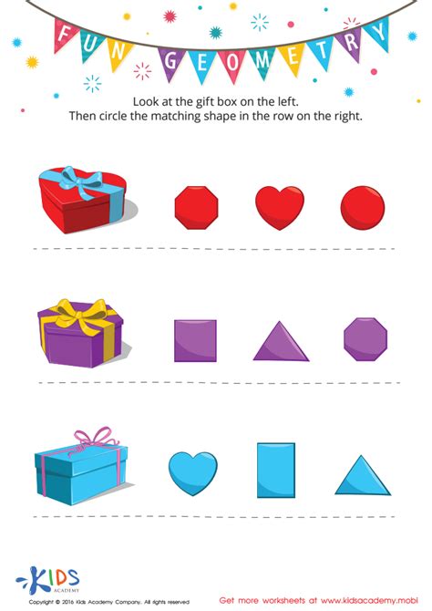 Fun Geometry Worksheet: Free Printable PDF for Children