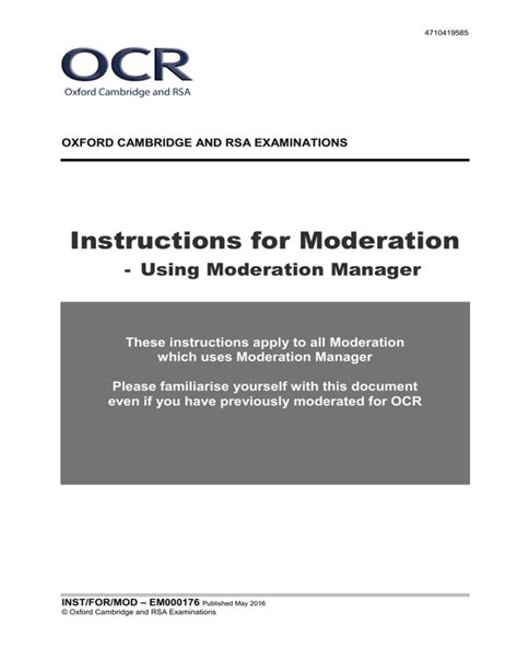 Using Moderation Manager