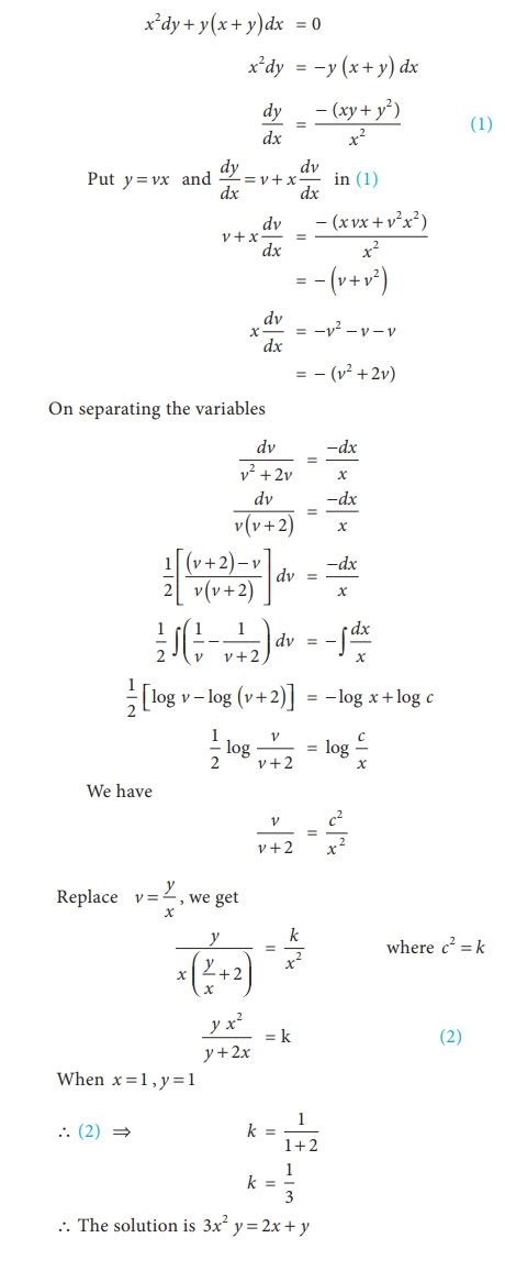 Homogeneous Differential Equations: Solved Example Problems - with ...