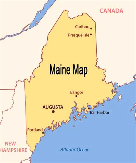 Maine mapa | Maine map | Map of Maine | Boston Maine map