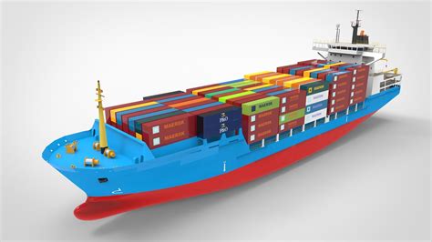 Container Ship 3D asset rigged | CGTrader