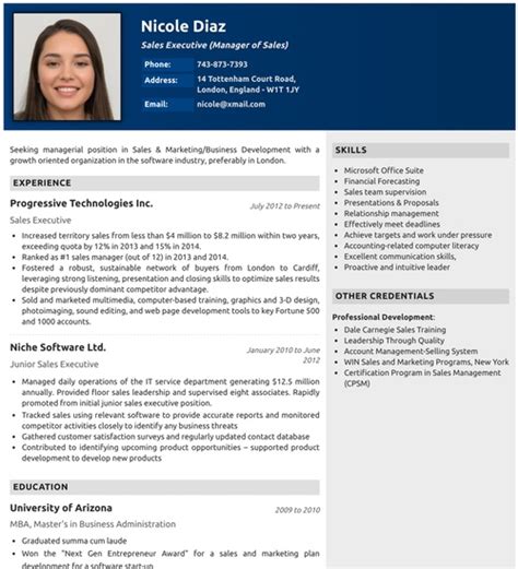 Photo Resume Templates, Professional CV Formats | Resumonk