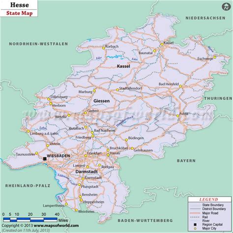 Hessen Germany Map | Hessen Map | Germany map, Germany, Map