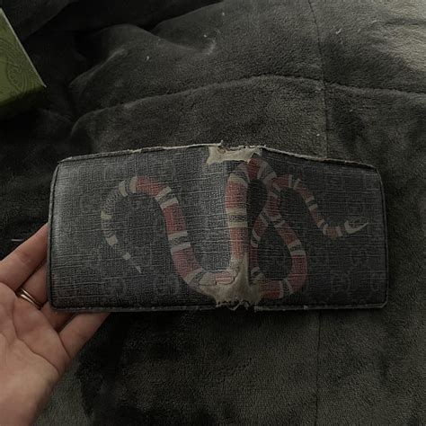 Gucci black snake wallet with box Just wallet 30 Box... - Depop