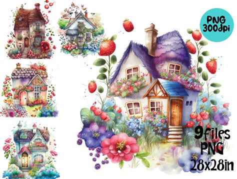 Watercolor Country House Clipart - Etsy