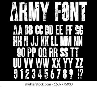 Army Font Vector Silhouettes Soldiers On Stock Vector (Royalty Free) 1609775938 | Shutterstock