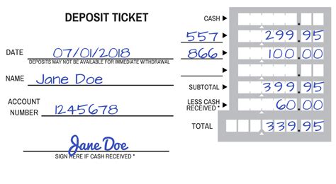 Wells Fargo Deposit Slip Printable