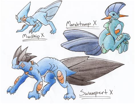 Mudkip Evolution Series X by CelestialTentails on DeviantArt