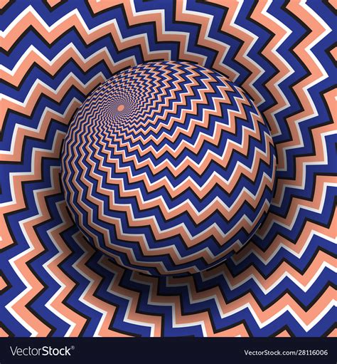 Optical illusion hypnotic blue pink Royalty Free Vector