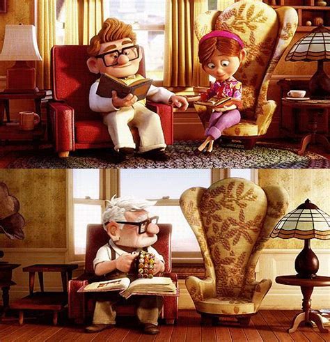 Carl Fredricksen (Edward Asner) and Ellie Fredricksen (Elizabeth Docter) in Up | Disney pixar ...