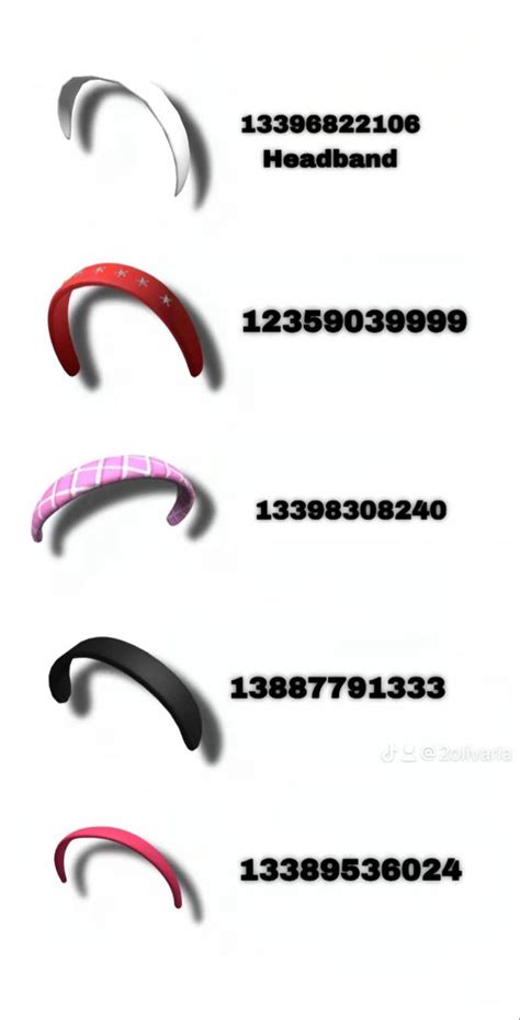 Headband Codes | Red hair accessories, Roblox codes, Diy nose rings