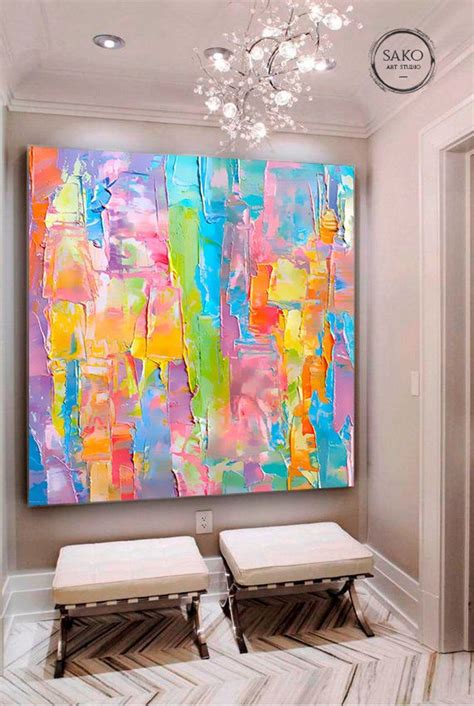 Extra Large Wall Art / Abstract Painting / Colorful Painting / Rainbow Painting / Large Canvas ...