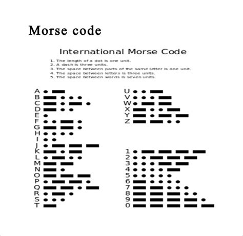 FREE 8+ Sample Morse Code Alphabet Chart Templates in PDF, Word