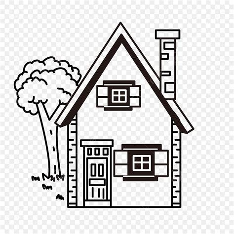 Casa Pequena Ao Ar Livre Clipart Em Preto E Branco PNG , Casa Preto E ...