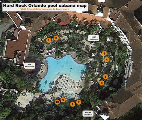 Hard Rock Hotel pool cabana map. | Cabana bay beach resort, Hard rock hotel pool, Pool cabana