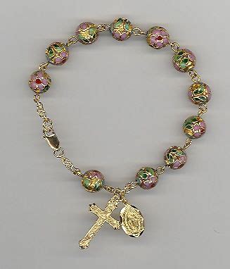 pink cloisonné rosary bracelet | Pulseras de joyería, Bisuteria pulseras, Joyería religiosa