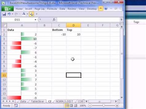 Excel 2010 Preview #5: Conditional Formatting Negative Data Bars - YouTube