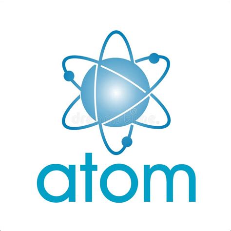 Atom Logo. Science Sign. Nuclear Icon. Electrons and Protons. Isolated on White Stock Vector ...