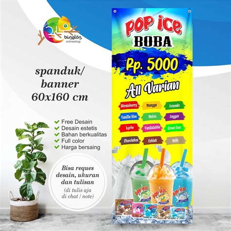 Jual Size 60x160 Cm Spanduk, Banner Minuman Pop Ice Boba | Shopee Indonesia